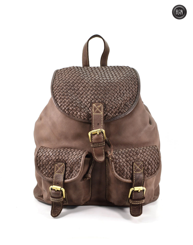 Zaino Lorenzo in pelle intrecciata