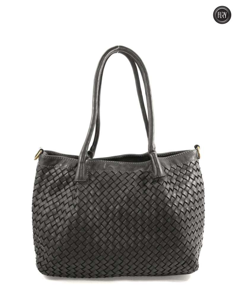 Borsa Caterina Riva in pelle intrecciata