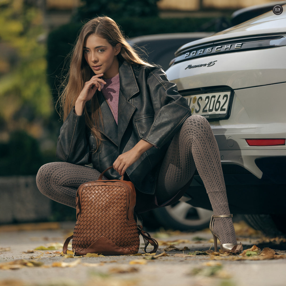 Zaino Arco in pelle intrecciata