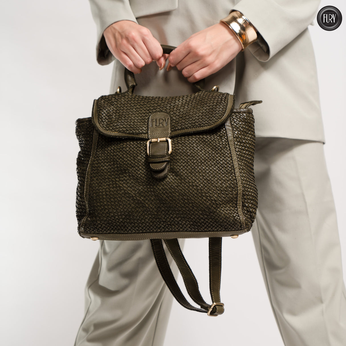 Borsa Camilla in pelle intrecciata