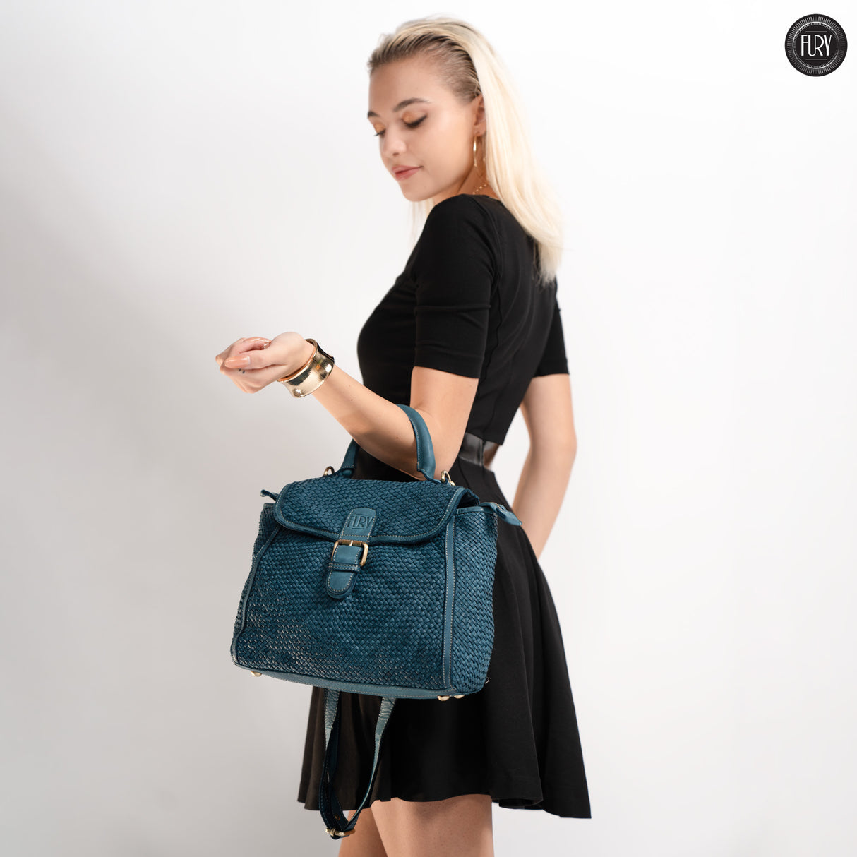 Borsa Camilla in pelle intrecciata