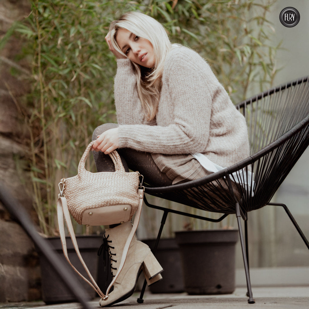 Borsetta Alba in pelle intrecciata