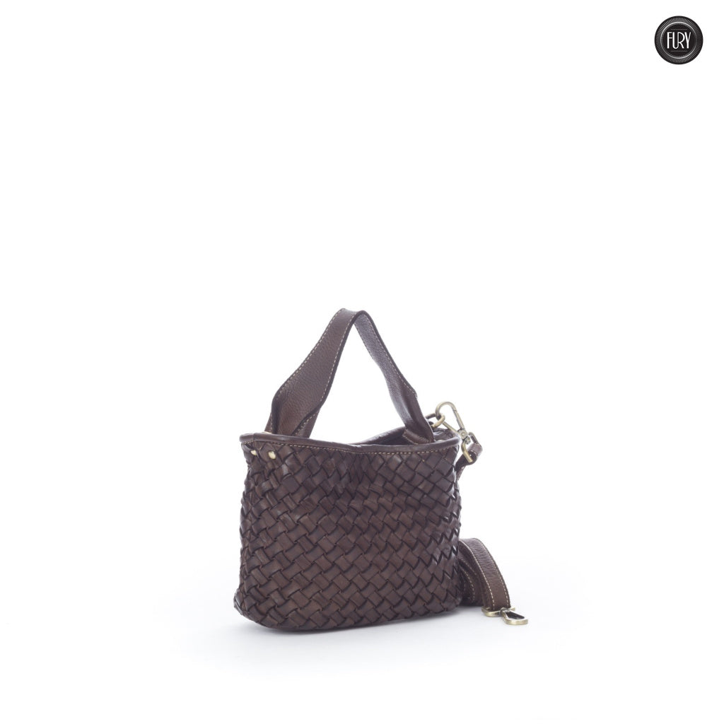 Borsetta Sibilla in pelle intrecciata