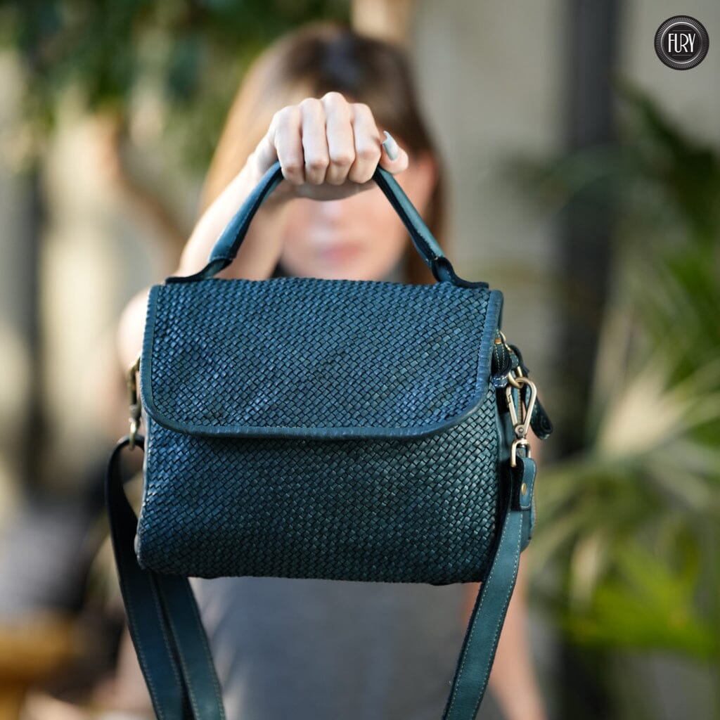 Borsa Siena Maxi in pelle intrecciata Fury