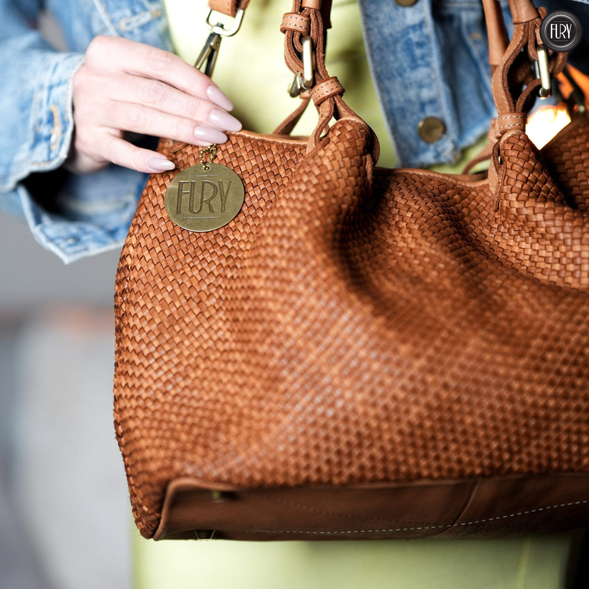 Borsa Talia in pelle intrecciata Fury