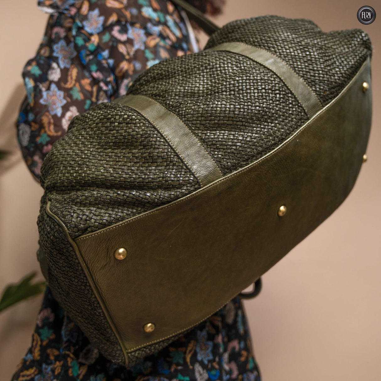 Borsone Magellano in pelle intrecciata Fury