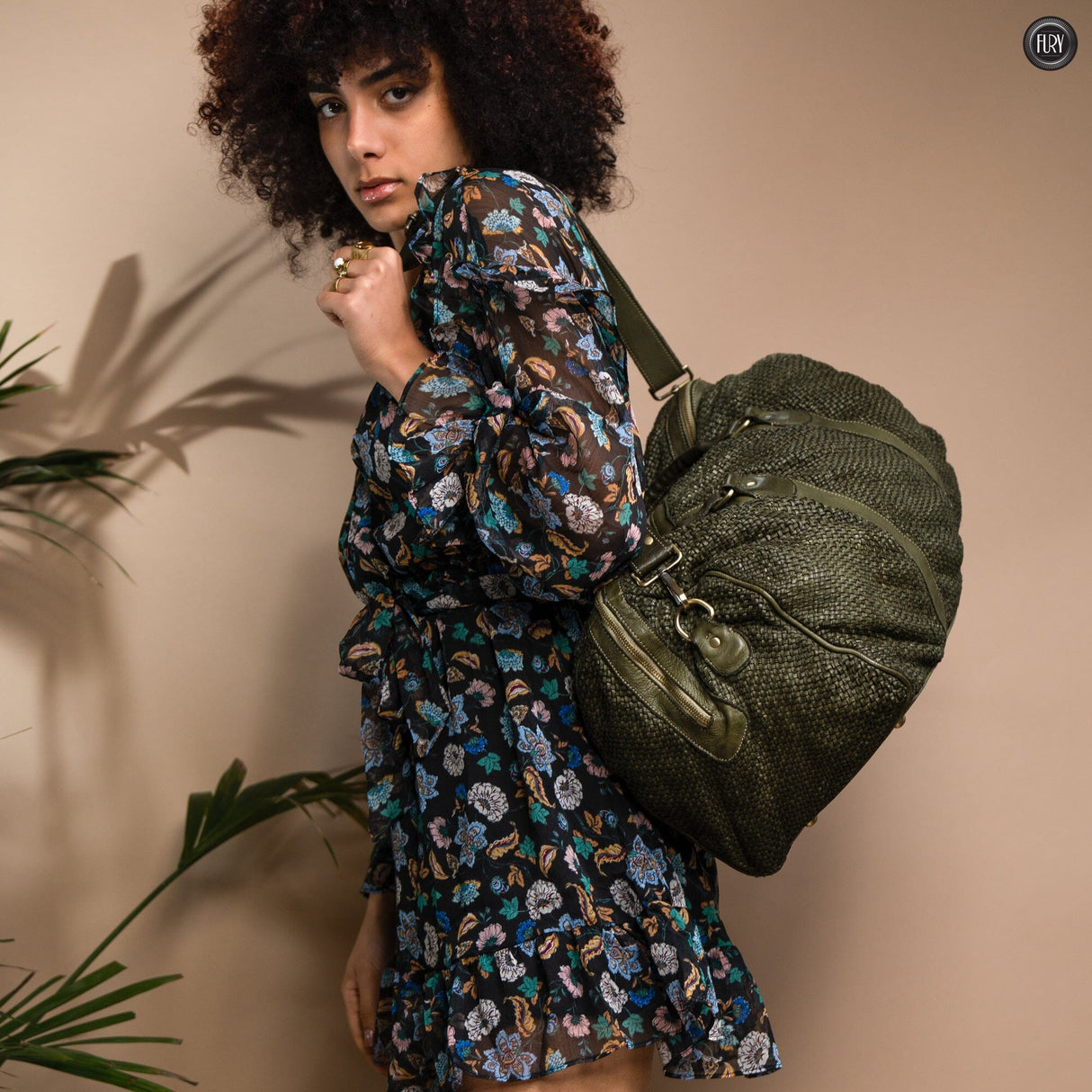 Borsone Magellano in pelle intrecciata Fury