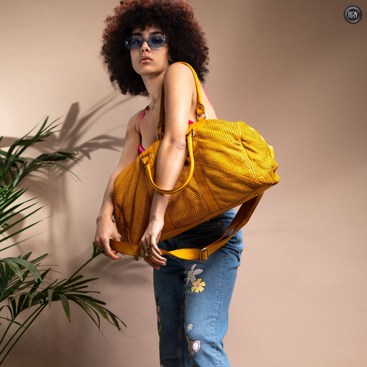 Borsone Magellano in pelle intrecciata Fury