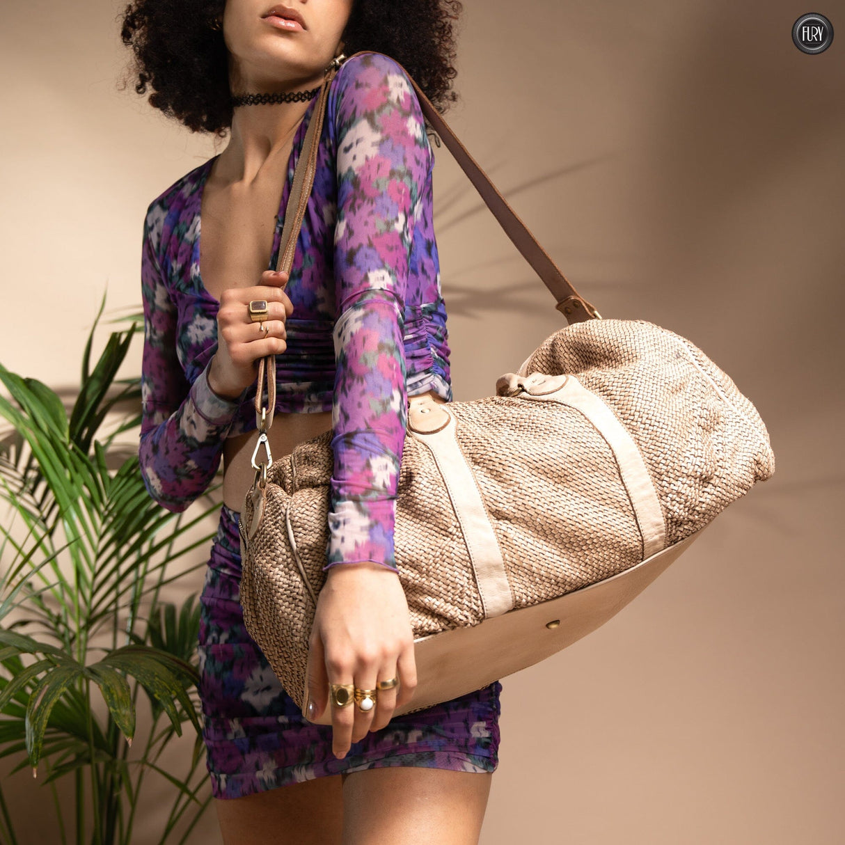 Borsone Magellano in pelle intrecciata Fury