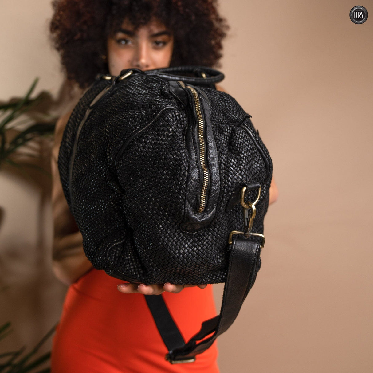 Borsone Magellano in pelle intrecciata Fury