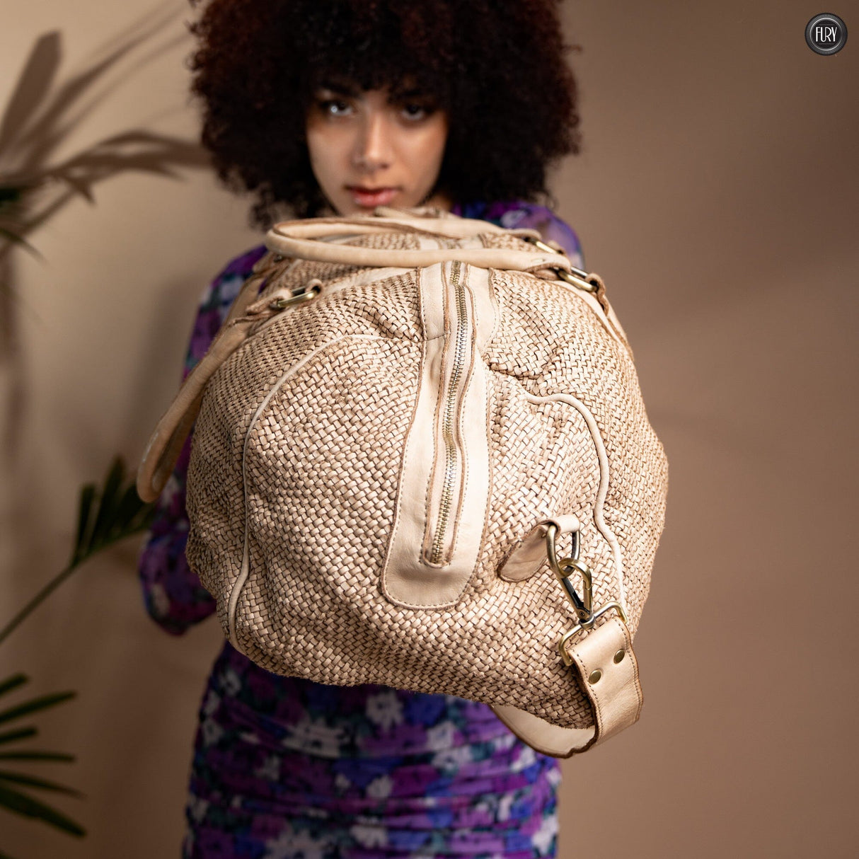 Borsone Magellano in pelle intrecciata Fury