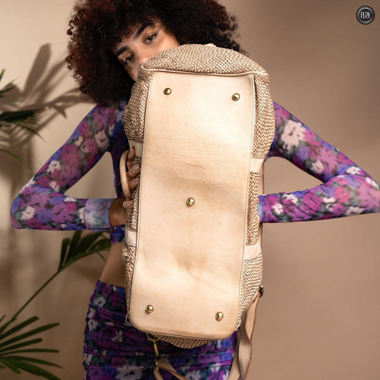 Borsone Magellano in pelle intrecciata Fury