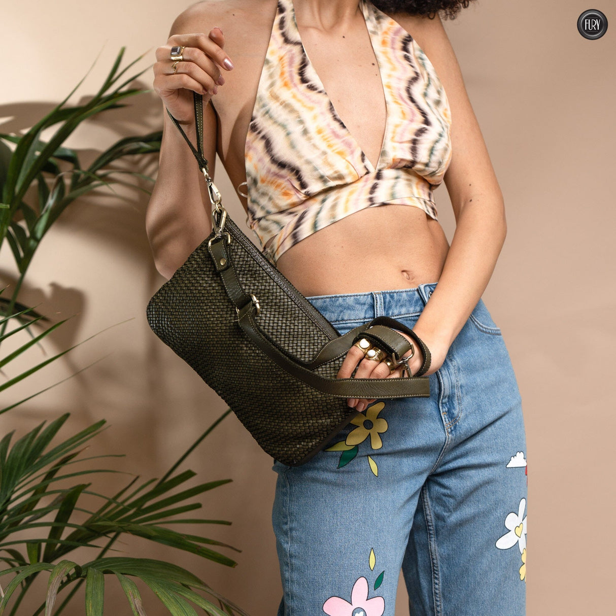 Pochette Diana in pelle intrecciata Fury