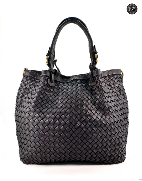 Borsa Caterina Lume in pelle intrecciata