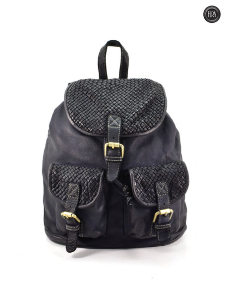 Zaino Lorenzo in pelle intrecciata