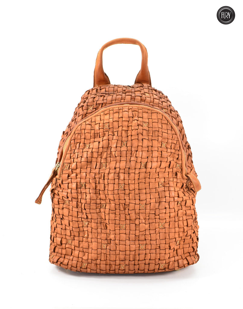 Zaino Ottaviano in pelle intrecciata