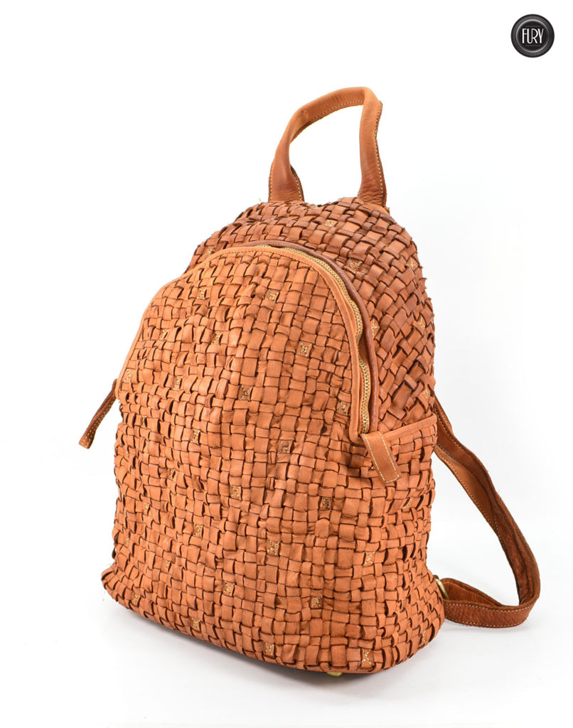 Zaino Ottaviano in pelle intrecciata