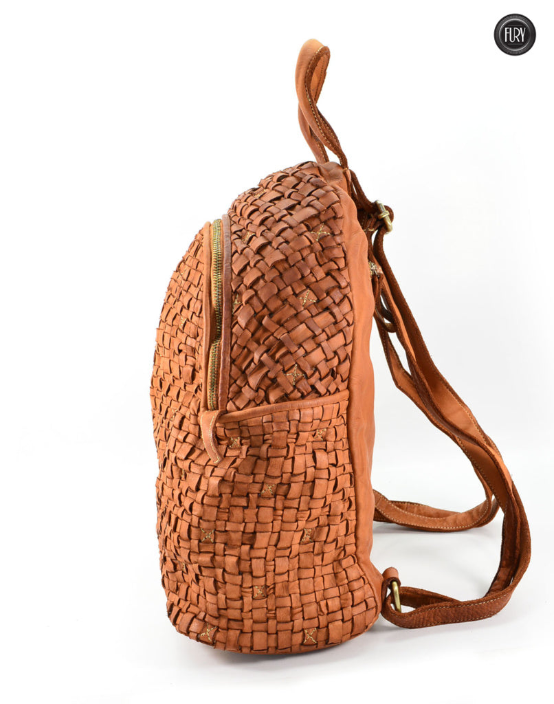 Zaino Ottaviano in pelle intrecciata