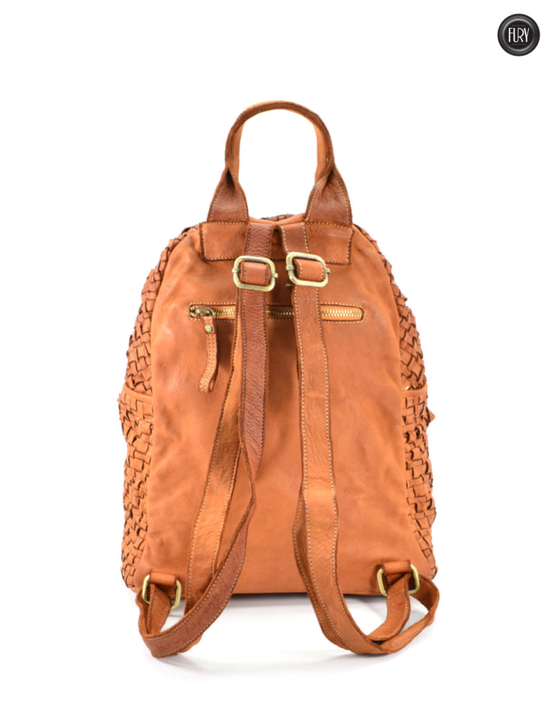 Zaino Ottaviano in pelle intrecciata