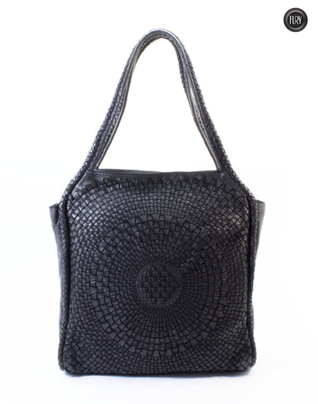 Borsa Elettra in pelle intrecciata