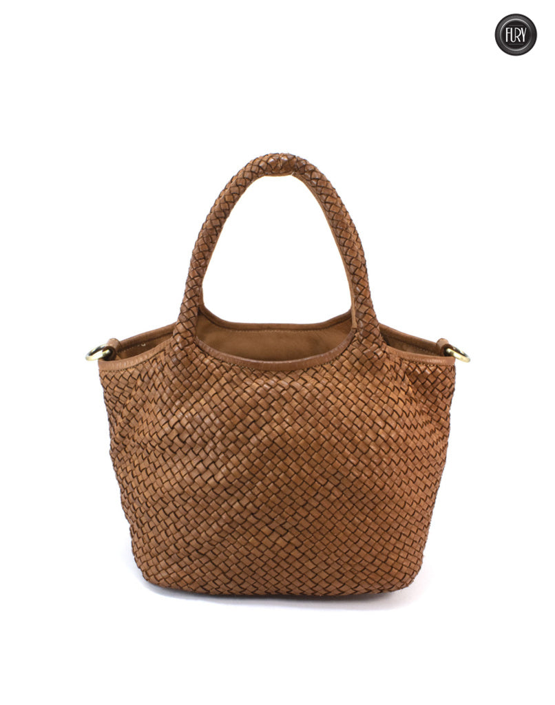 Borsa Alba Maxi in pelle intrecciata