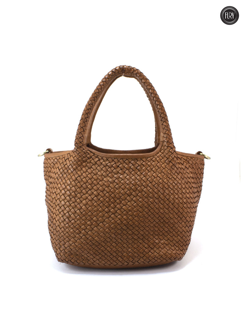 Borsa Alba Maxi in pelle intrecciata