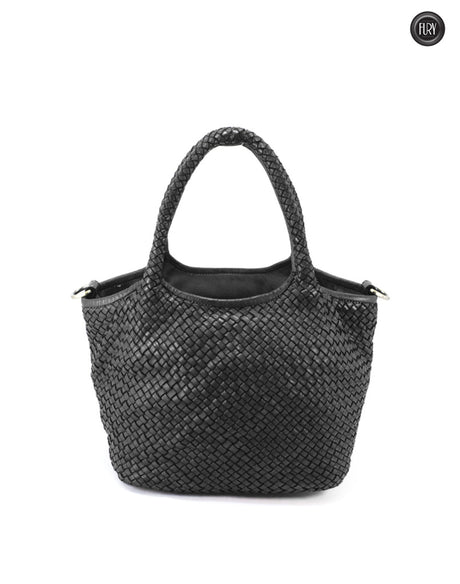 Borsa Alba Maxi in pelle intrecciata