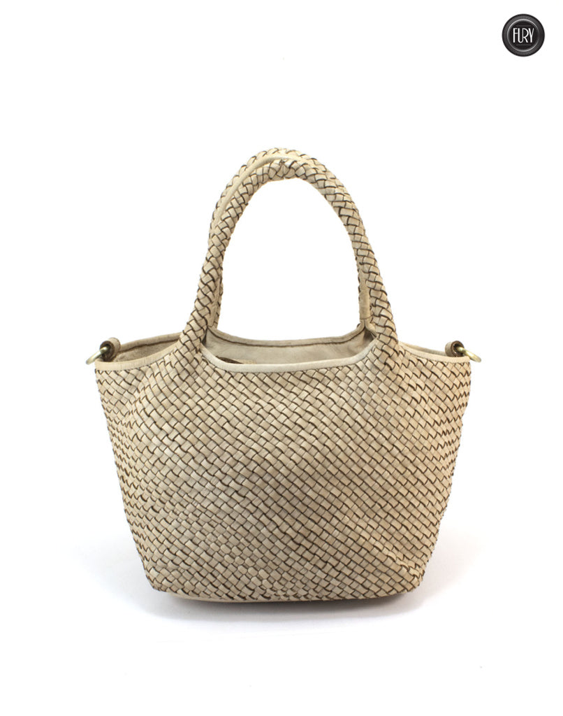 Borsa Alba Maxi in pelle intrecciata