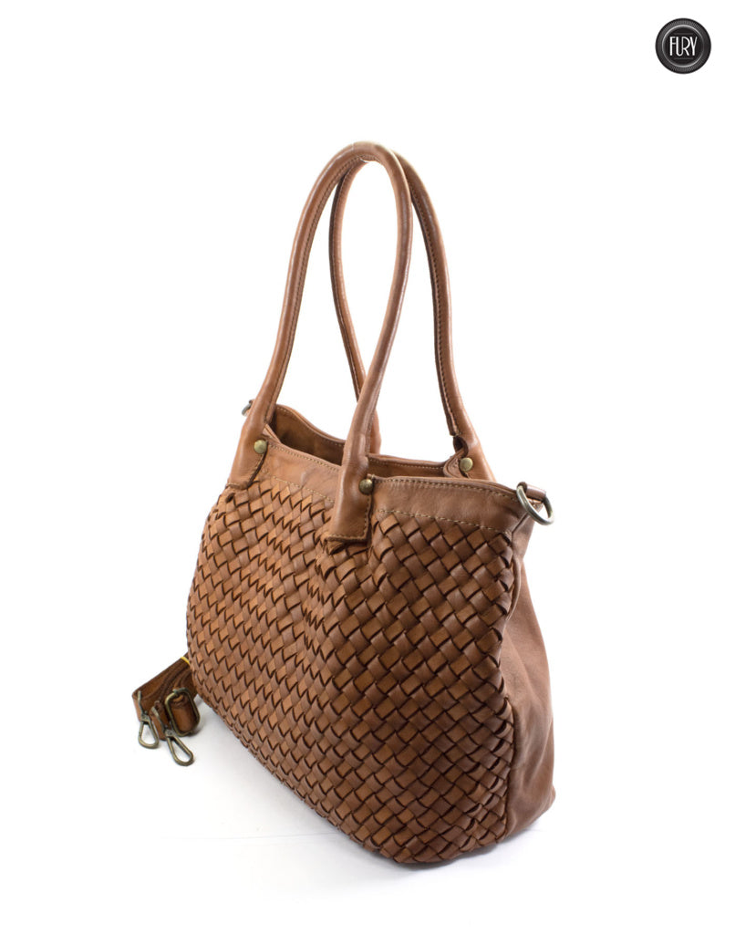 Borsa Caterina Riva in pelle intrecciata