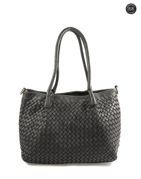 Borsa Caterina Riva in pelle intrecciata