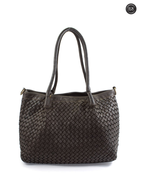 Borsa Caterina Riva in pelle intrecciata