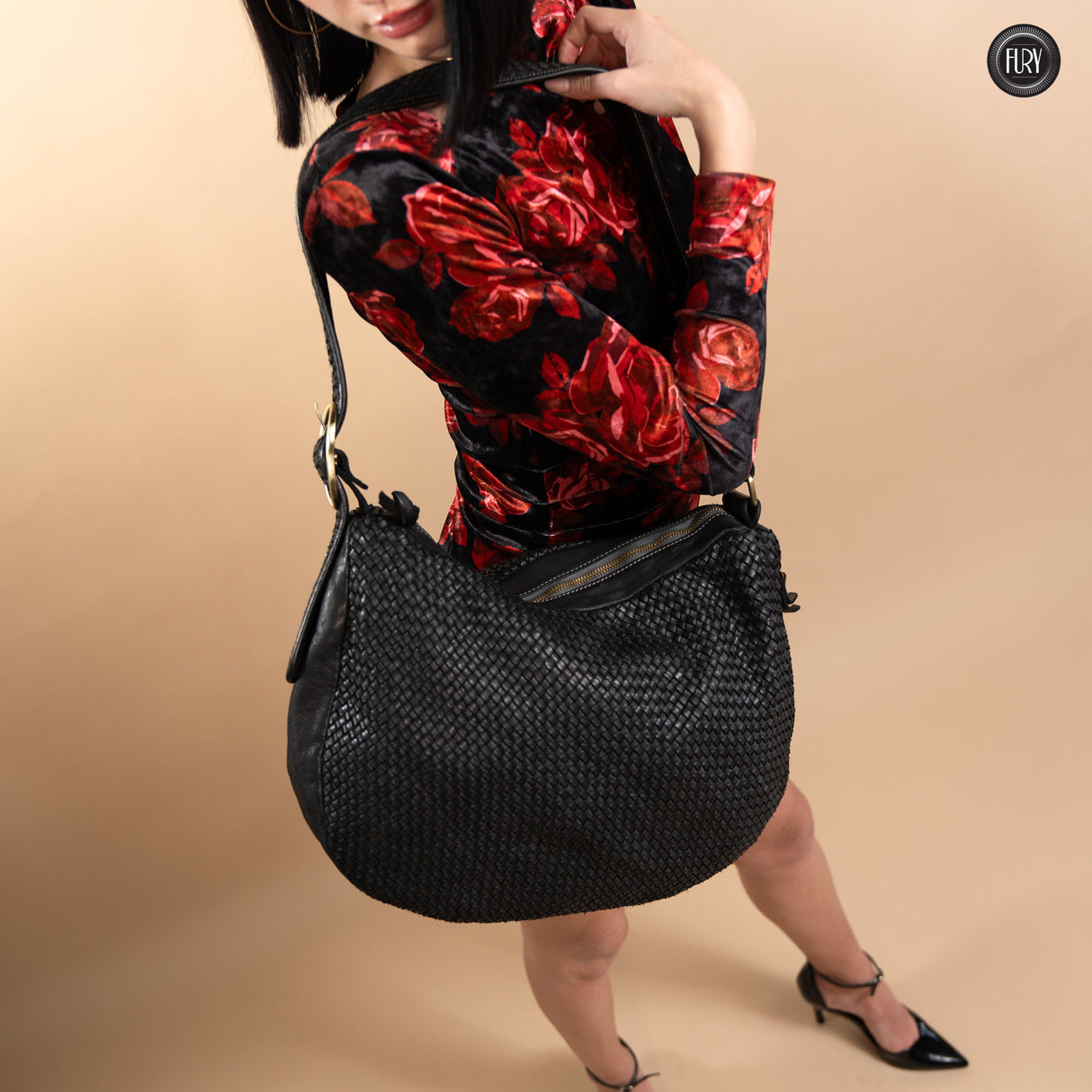 Borsa Iris Maxi in pelle intrecciata