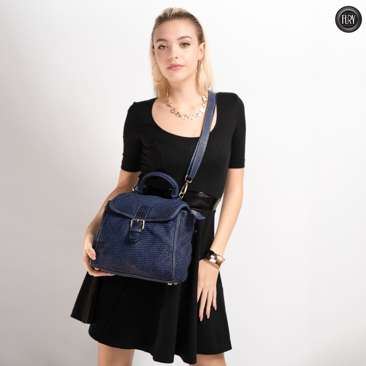 Borsa Camilla in pelle intrecciata