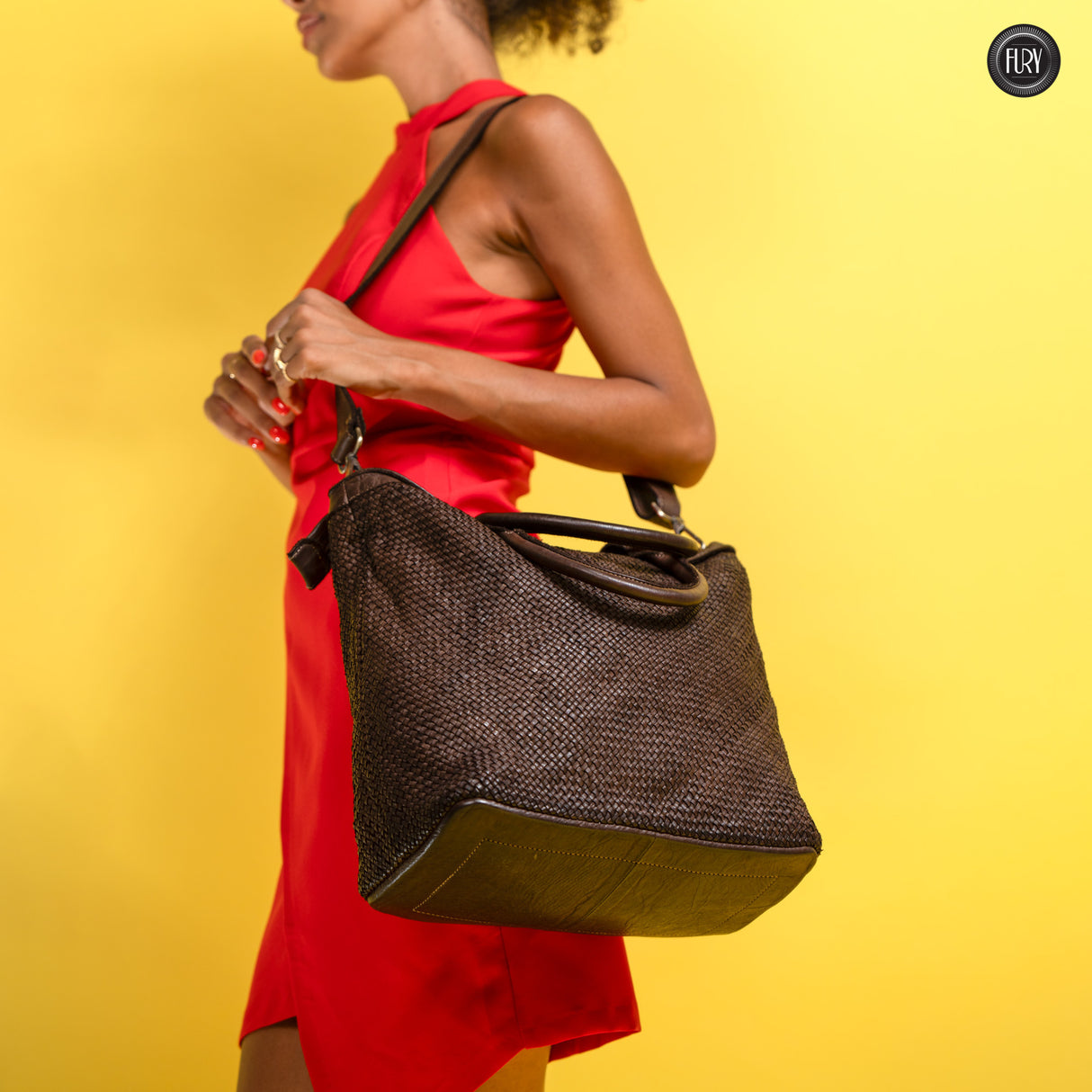 Borsa Tullia in pelle intrecciata