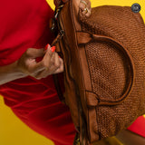 Borsa Tullia in pelle intrecciata