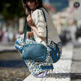 Pochette Isotta in pelle intrecciata Fury Bags#colore_ottanio