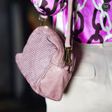 Pochette Isotta in pelle intrecciata Fury Bags#colore_cipria