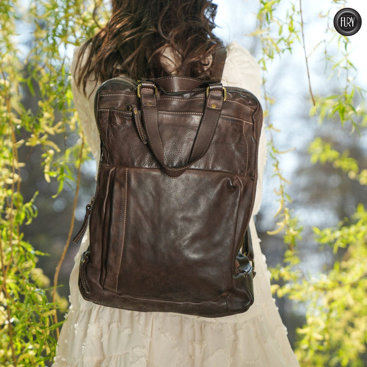 Zaino Daily unisex in pelle Fury Bags#colore_testa-di-moro